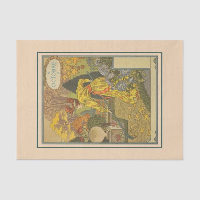 Papier Mousseline Octobre par Eugene Grasset  (Recto)