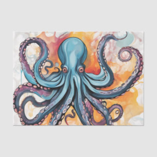 Papier Mousseline Octopus Abstrait coloré