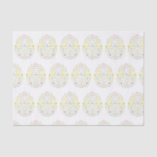 Papier Mousseline Oeuf de Pâques Floral Lapin de feuillage