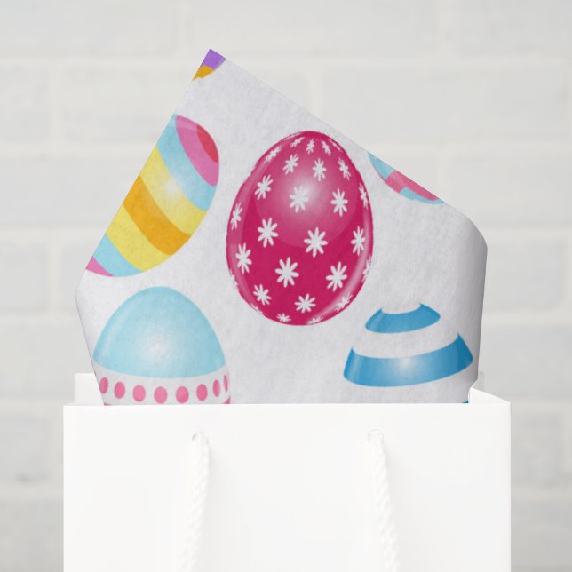 Papier Mousseline Oeufs de Pâques Colorés (Sac cadeau)
