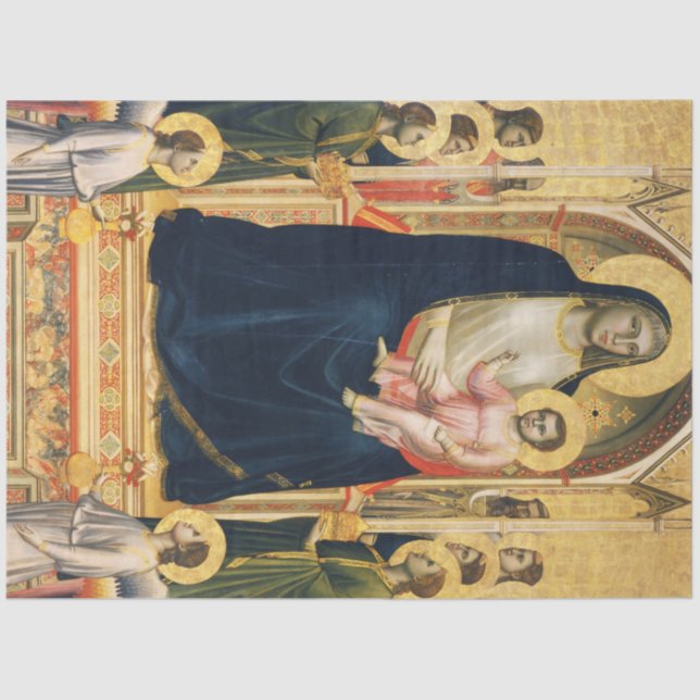 Papier Mousseline Ognissanti Madonna, Giotto, 1306-1310 (Recto)