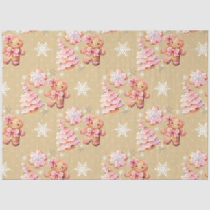 Papier Mousseline Oh quel plaisir homme en pain d'épice rose Noël