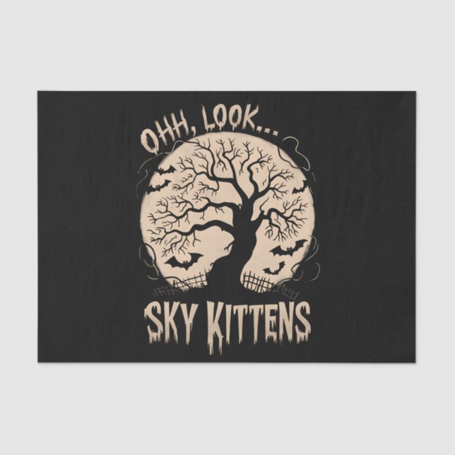 Papier Mousseline Oh Regarde Sky Kittens Halloween Amoureux chauves- (Recto)