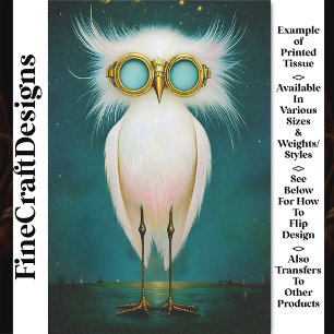 Papier Mousseline Oiseau Blanc Mignon Fluffy Fantastique Découpage B