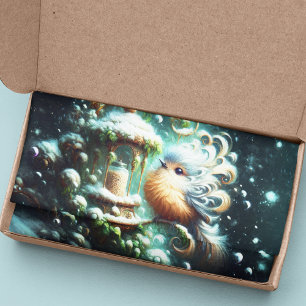 Papier Mousseline Oiseau De Chanson De Noël À Holly Feeder