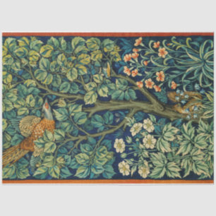 Papier Mousseline Oiseau de faisan dans un arbre (par William Morris