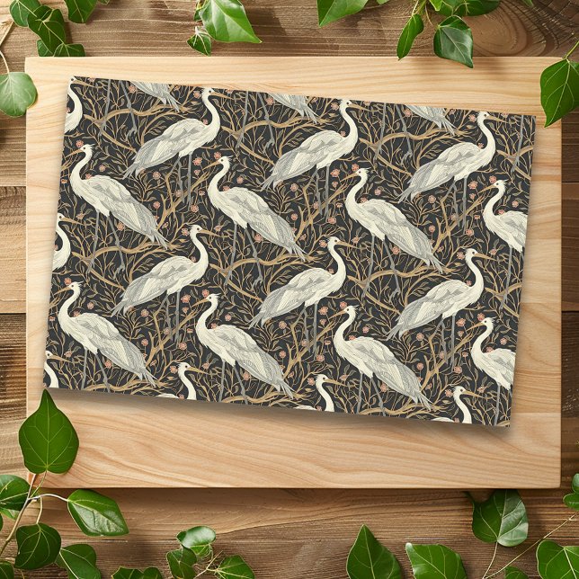 Papier Mousseline Oiseau de grue Art Nouveau sans transparence (Créateur téléchargé)