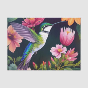 Papier Mousseline Oiseau de mer Fleurs colorées Art