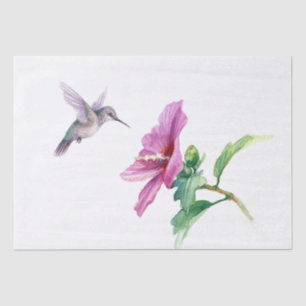 Papier Mousseline Oiseau de mer Hibiscus Fower Aquarelle Art