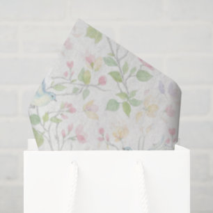 Papier Mousseline Oiseau délicat de printemps personnalisé - Emballa