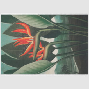Papier Mousseline Oiseau du Paradis Découpage de fleurs tropicales