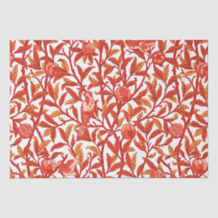 Papier Mousseline Oiseau & grenade Art Nouveau, Mandarin Orange