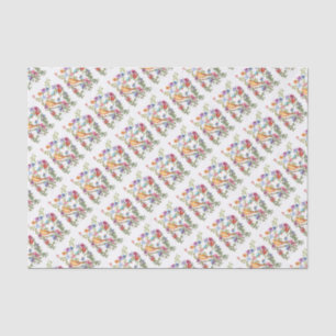 PAPIER MOUSSELINE OISEAU JAUNE EMPREINTE DE PATTE