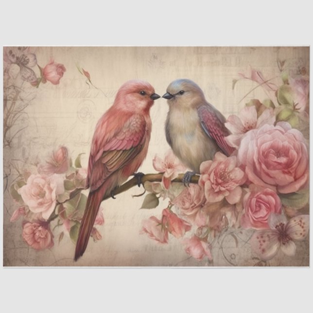 Papier Mousseline Oiseaux-amandes (Recto)