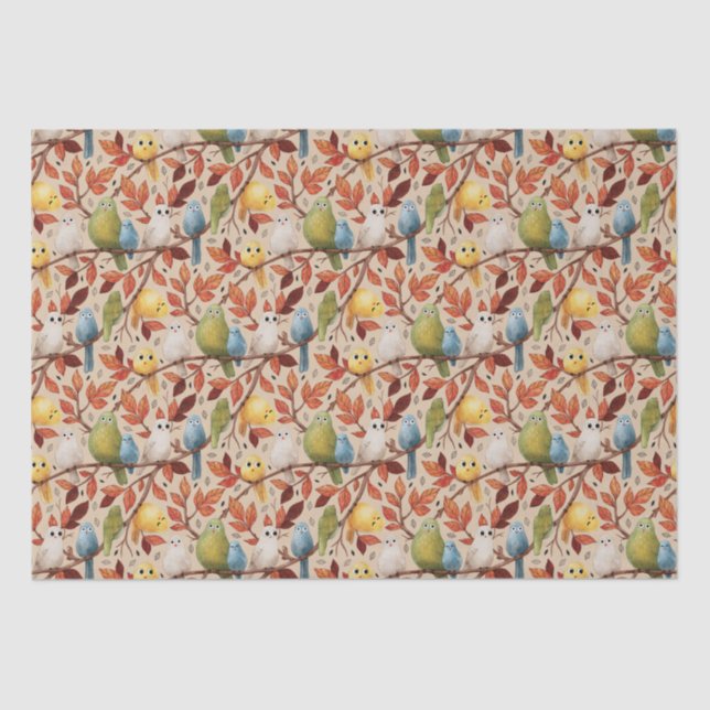 Papier Mousseline Oiseaux Amusants (agrafage) (Recto)