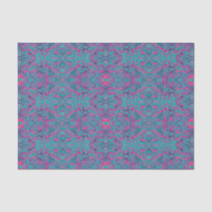 Papier Mousseline Oiseaux Arabesque Bohème Turquoise Purple Fuchsia