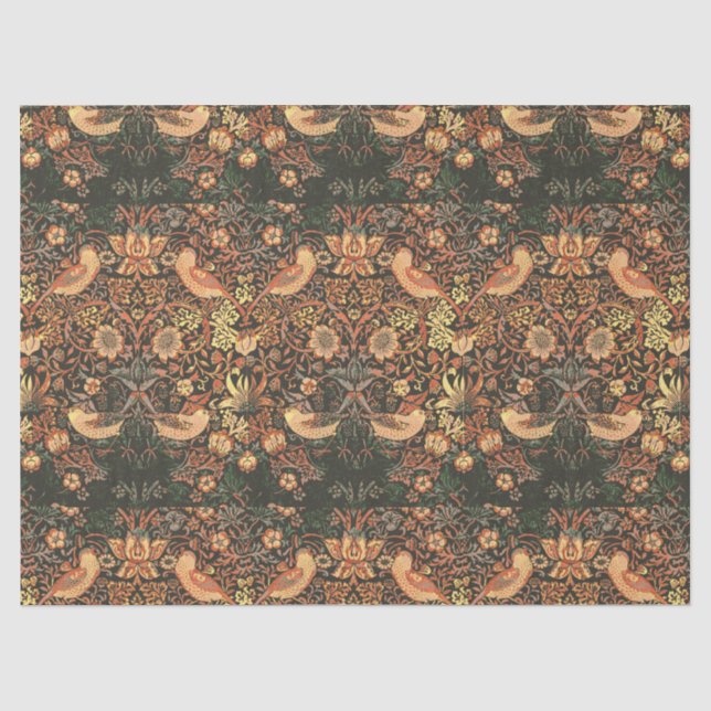 Papier Mousseline Oiseaux Classiques Élégants William Morris  (Recto)