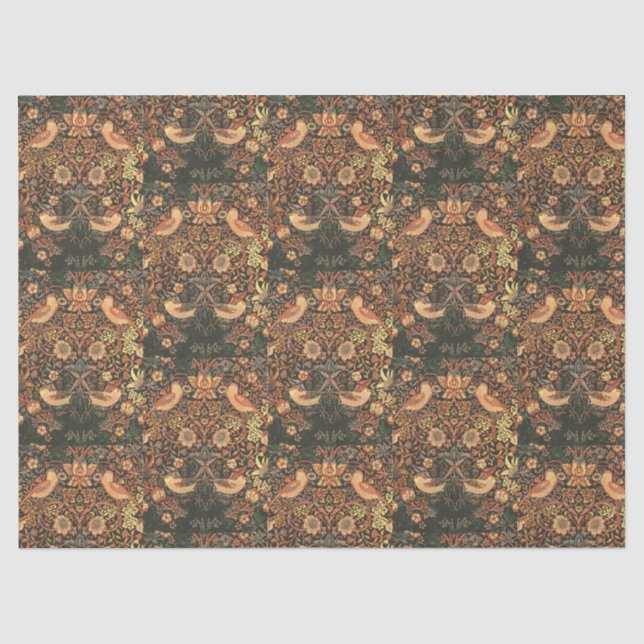 Papier Mousseline Oiseaux Classiques Élégants William Morris  (Recto)