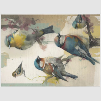 Papier Mousseline Oiseaux et fleurs Ephemera Design Series #16