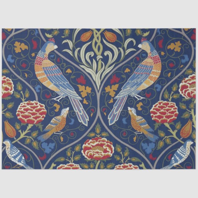 Papier Mousseline Oiseaux et fleurs, William Morris (Recto)