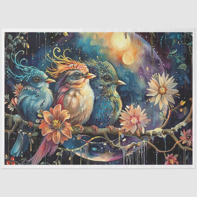 Papier Mousseline Oiseaux étoilés (Recto)