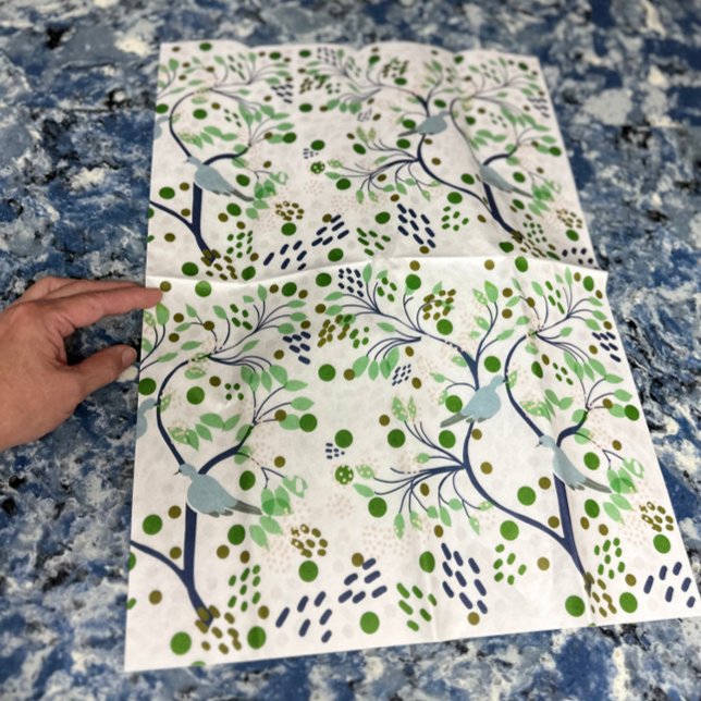 Papier Mousseline Oiseaux sauvages d'Hawaii Abstrait Floral Tropical (Beautiful Modern Botanical Birds and Flowers Trendy Chic Floral Tissue Paper)