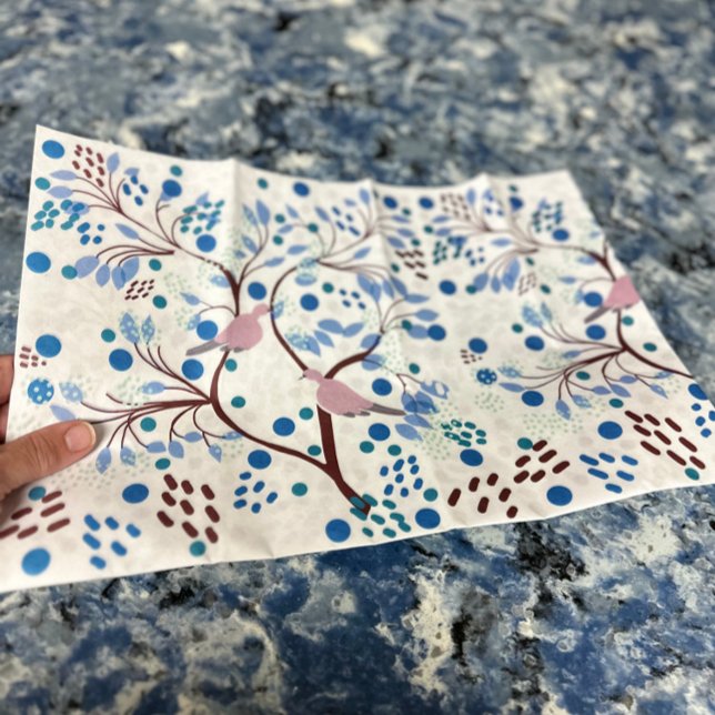 Papier Mousseline Oiseaux sauvages d'Hawaii Abstrait Floral Tropical (Beautiful Modern Botanical Birds and Flowers Trendy Chic Floral Tissue Paper)