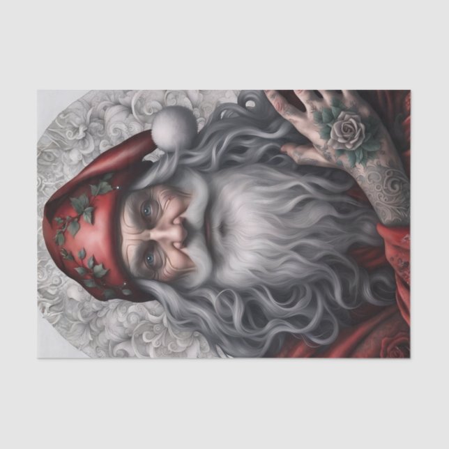 Papier Mousseline Old Nostalgic Vintage Tattoo Santa (Recto)