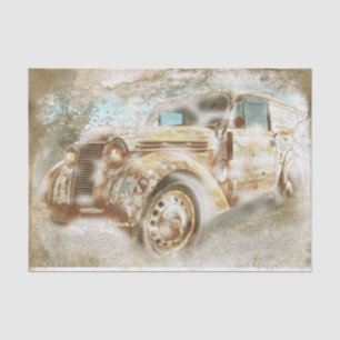 Papier Mousseline Old Rusted Renault Juvaquatre Van Decoupage