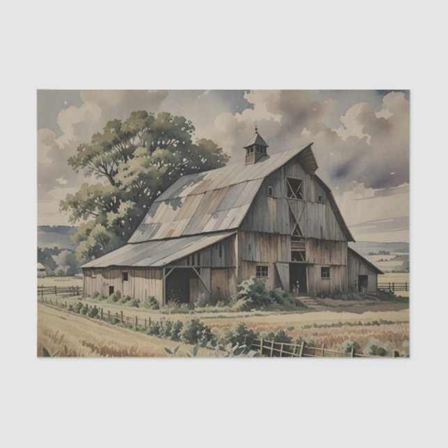 Papier Mousseline Old vintage barn (Recto)