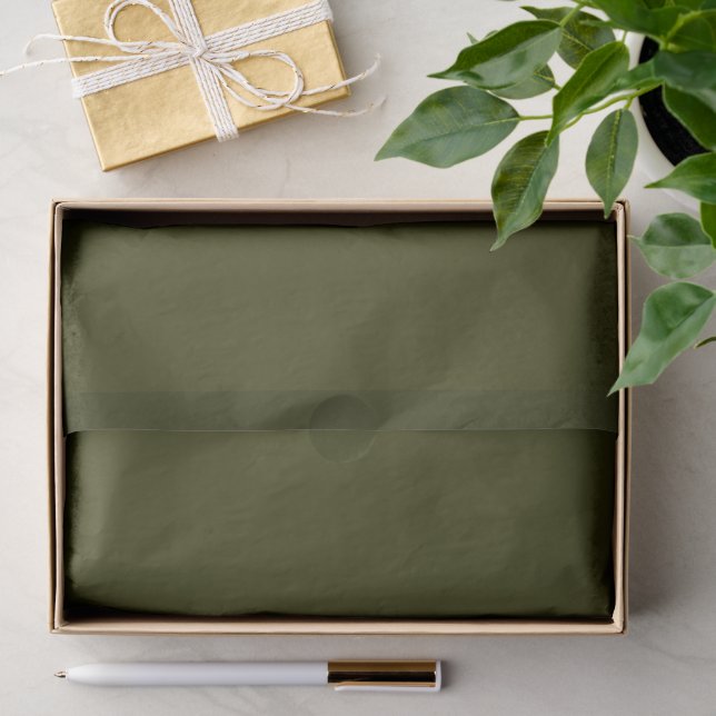 Papier Mousseline Olive foncé (Cadeau)