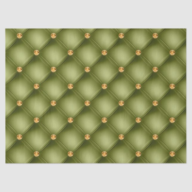 Papier Mousseline Olive Green et Gold Tufted (Recto)