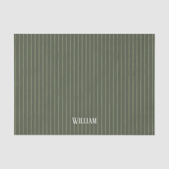 Papier Mousseline Olive Pinstripes (Recto)