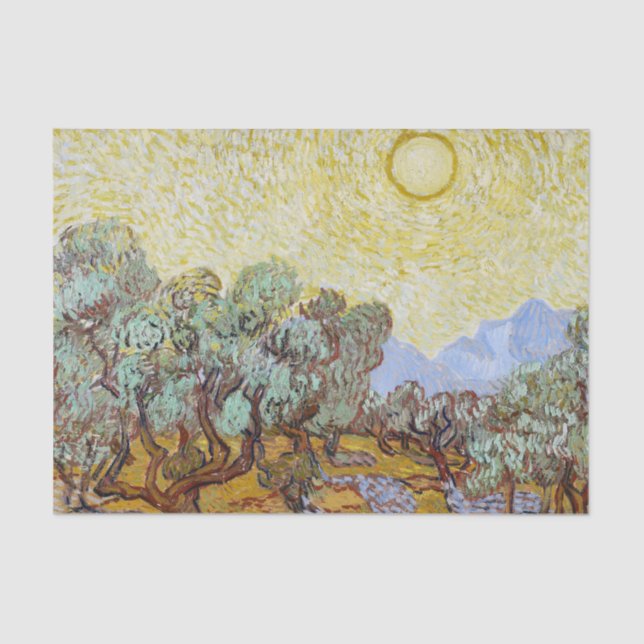 Papier Mousseline Olive Trees Van Gough Découpage Papier (Recto)