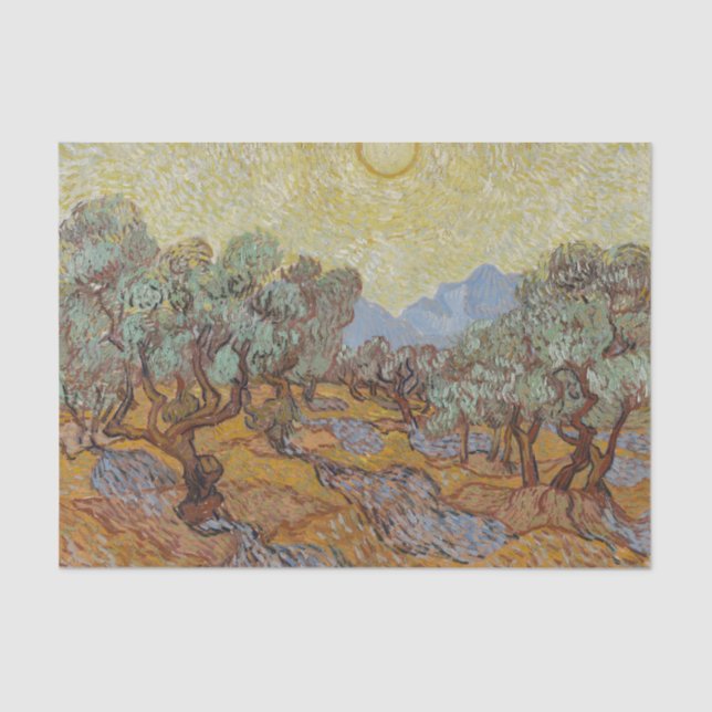 Papier Mousseline Olive Trees, Vincent van Gogh (Recto)