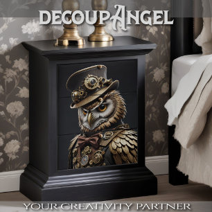 Papier Mousseline Oliver la Chouette Steampunk - Découpage -