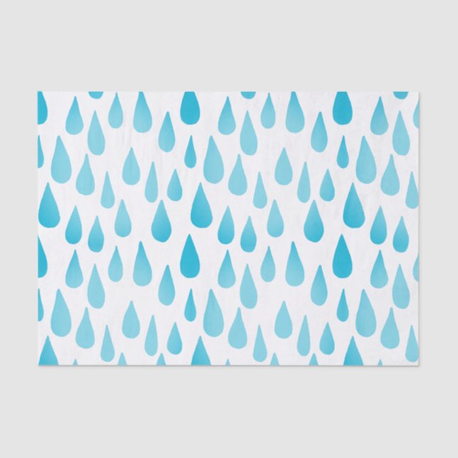 Papier Mousseline Ombre Blue Falling Raindrops (Recto)