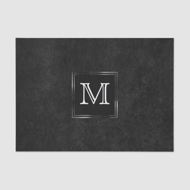 Papier Mousseline Onyx Black Velvet | Monogramme de hachage de table (Recto)