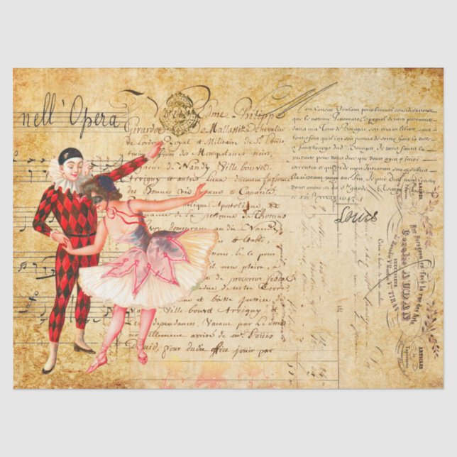 Papier Mousseline Opéra avec écriture française  (Recto)