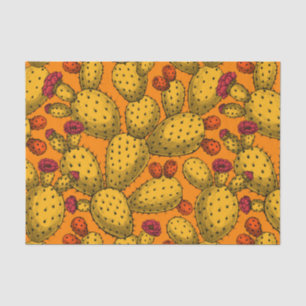 Papier Mousseline Opuntie de floraison en jaune