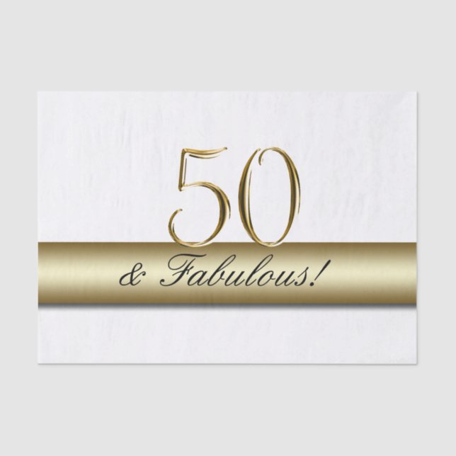 Papier Mousseline Or 50 et anniversaire fabuleux de | cinquantième (Recto)
