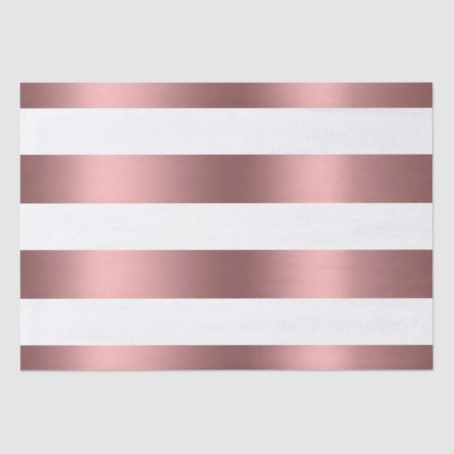 Papier Mousseline Or blanc et Rose rayé (Recto)
