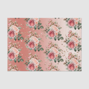 Papier Mousseline Or Confetti rose Roses Floral