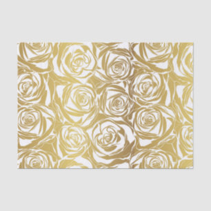 Papier Mousseline or de faux, roses, motif, art déco, beau, chic, EL