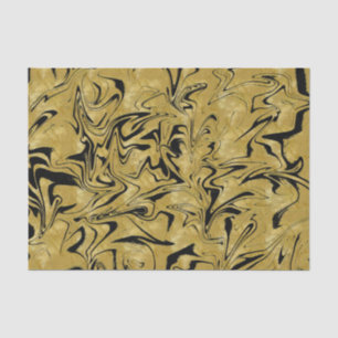Papier Mousseline Or Jaune & Marbre Noir Élégant Luxe Tourbillon