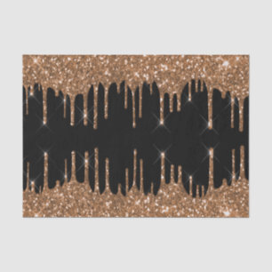 Papier Mousseline Or noir paillettes gouttes luxe féminin 