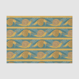 Papier Mousseline Or turquoise jaune bleu d'escargot d'impression de