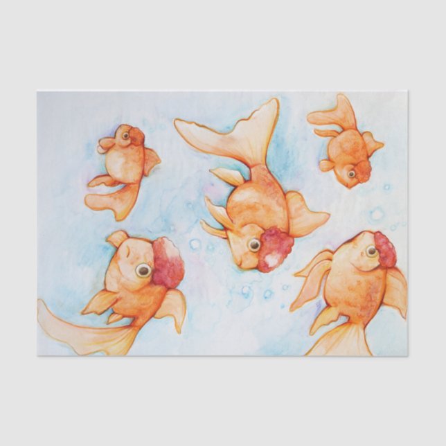 Papier Mousseline Oranda Goldfish (Recto)