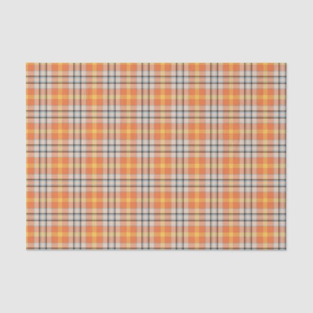 Papier Mousseline Orange à carreaux  (Recto)