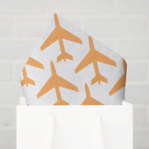 Papier Mousseline Orange Airplanes Travel Airline Pilot Adventure